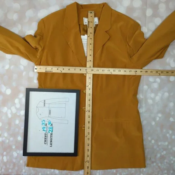 Silk Boutique Yellow Button Blouse with Vest, Women's 10 - Picture 8 of 11